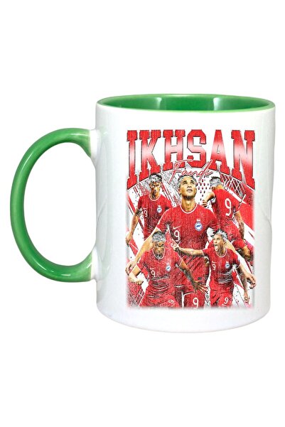 INOVATIX Εξατομικευμένη Λευκή Κούπα, Ikhsan Fandi, Πράσινη Λαβή και Εσωτερικό...