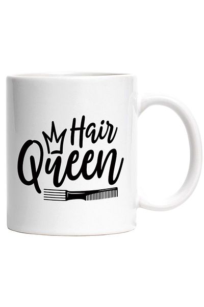 INOVATIX Personalized white mug, a crown and the word Hair queen, INOVATIX®. 330ml