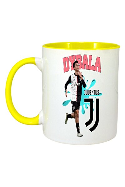INOVATIX Cana Alba Personalizata, Dybala Juventus, Maner Si Interior Galben, ®. 330ml