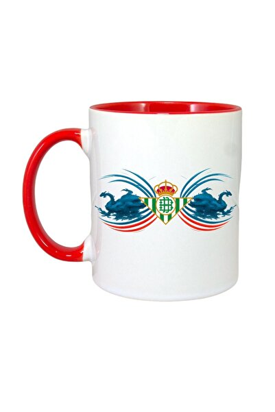 INOVATIX Cana Alba Personalizata, Real Betis Spania, Maner Si Interior Rosu, ...