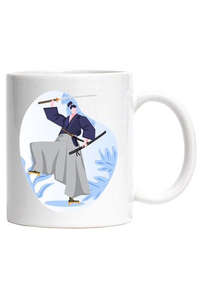 INOVATIX Cana alba personalizata, Katana, Sabie, Asiatic, Luptator, INOVATIX®. 330ml