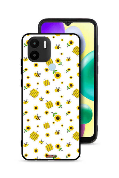 Tolwak Xiaomi Redmi A1 Plus Protective Case Cover Sunflowers And Bees