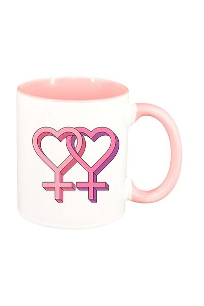 INOVATIX Cana alba personalizata, Gender Sign, interior roz, D985, INOVATIX®. 330ml