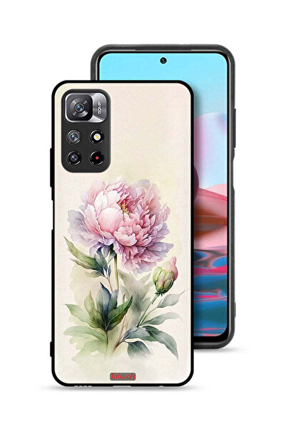 Tolwak غطاء حماية لهاتف شاومي ريدمي نوت 11 4G بتصميم فني بألوان مائية وردية