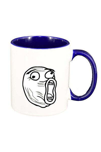 INOVATIX Cana alba personalizata, Meme, interior albastru inchis, D135, INOVA...