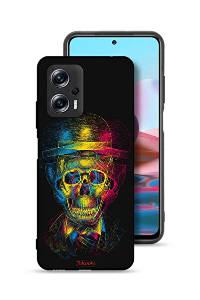 Tolwak غطاء حماية لهاتف شاومي ريدمي نوت 11T برو 5G، جمجمة وقبعة ملونة، فن خيالي