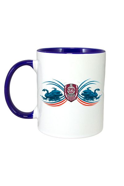 INOVATIX Personalized White Mug, Cfr_cluj, Blue Handle and Interior, ®. 330ml