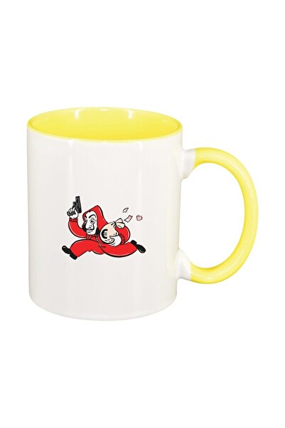 INOVATIX Cana alba personalizata, La Casa De Papel, interior galben, D1481, I...