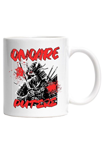 INOVATIX Cana alba personalizata, Asasin japonez ninja samurai Onoare Putere, INOVATIX®. 330ml