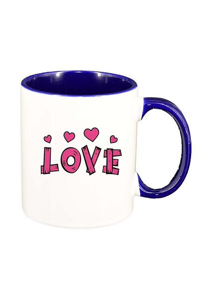 INOVATIX Personalized white mug, Love, orange interior, D339, INOVATIX®. 330ml