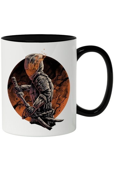 INOVATIX Cana alba personalizata, Ronin Rider, Samurai, Motocicleta, Sabie, c...