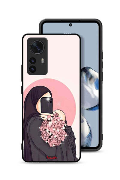 Tolwak غطاء حماية لهاتف Xiaomi 12 Pro بتصميم فن التقاط صور سيلفي مع حمل الزهور