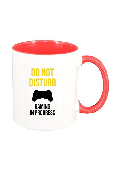 INOVATIX Cana alba personalizata, Gamer, Do Not Disturb, interior rosu, D1378, INOVATIX®. 330ml