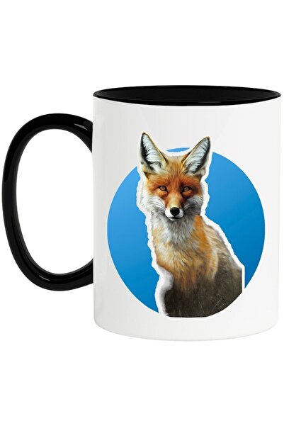 INOVATIX Cana alba personalizata, Vulpe, Animal Salbatic, Blana, Cerc, cu Man...