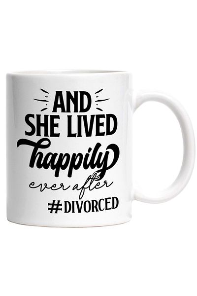 INOVATIX Personalized white mug, for women who are divorced and happy, INOVATIX®. 330ml