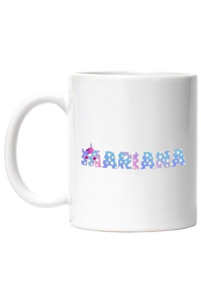 INOVATIX Персонализирана бяла чаша, Име Мариана, Еднорог, Принцеса, Приказка,...