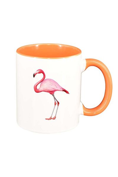 INOVATIX Personalized white mug, Pelican, orange interior, D418, INOVATIX®. 330ml