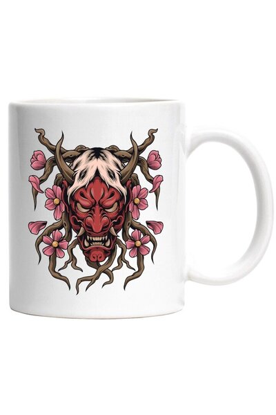 INOVATIX Cana alba personalizata, Masca, Oni, Flori, Crengi, INOVATIX®. 330ml