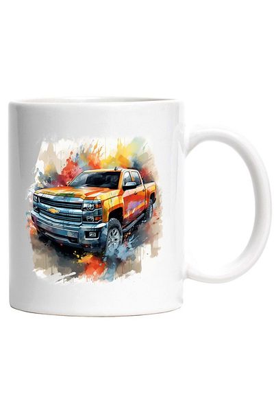 INOVATIX Personalized white mug, Car, Brand, Chevrolet, Watercolor, Splash Paint, INOVATIX®. 330ml