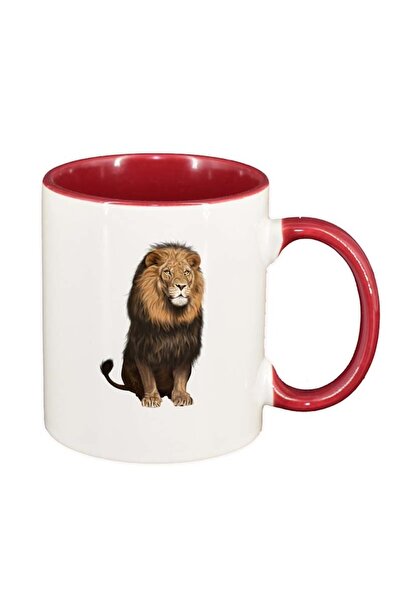 INOVATIX Cana alba personalizata, Leu, interior rosu, D199, INOVATIX®. 330ml