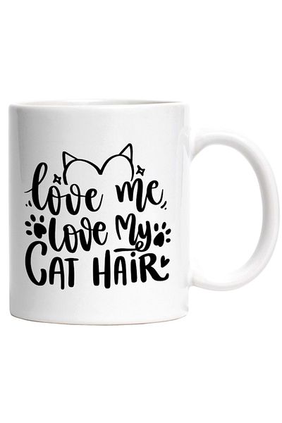 INOVATIX Personalized white mug, for cat lovers - feline cat hair, INOVATIX®. 330ml