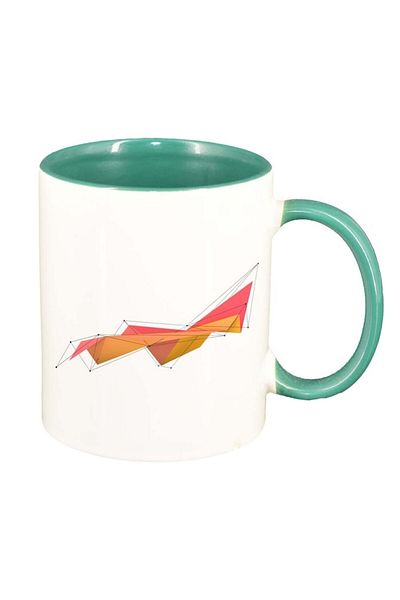 INOVATIX Personalized white mug, Shapes, green interior, D297, INOVATIX®. 330ml