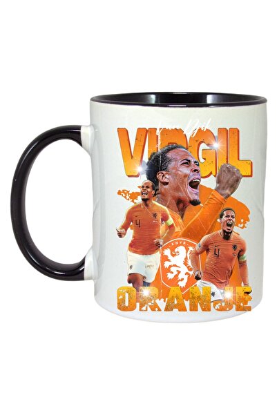 INOVATIX Cana Alba Personalizata, Virgil Van Djik, Maner Si Interior Negru, ®...