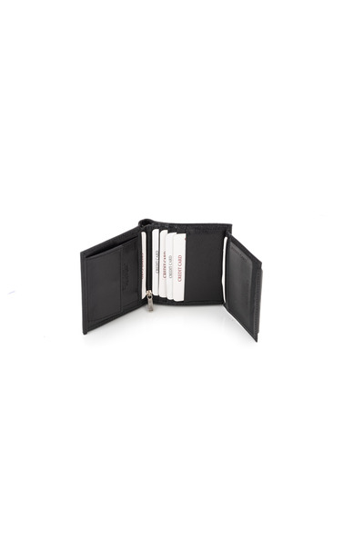 duarte deri Genuine Leather Men's Black Wallet