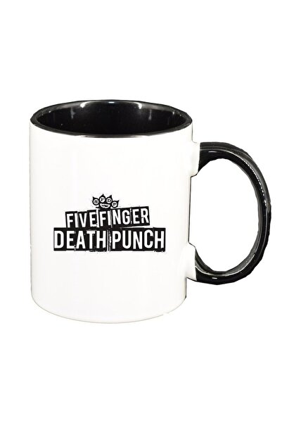 INOVATIX Εξατομικευμένη λευκή κούπα, με πέντε δάχτυλα για γροθιά θανάτου, μαύ...