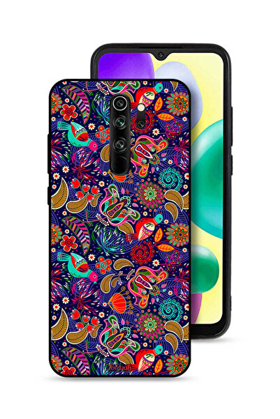Tolwak غطاء حماية لهاتف شاومي ريدمي نوت 8 برو بنقشة أوراق طيور وزهور ملونة