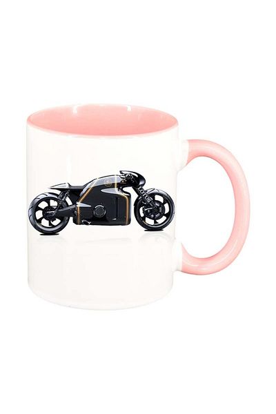 INOVATIX Personalized white mug, Motor, pink interior, D63, INOVATIX®. 330ml