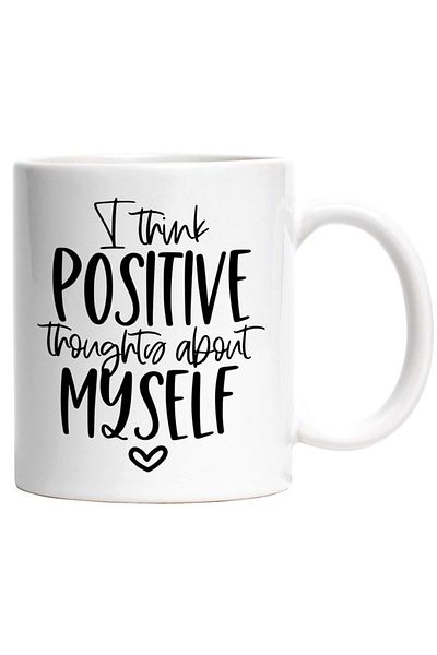 INOVATIX Personalized white mug, heart-shaped for those who have positive thoughts about themselves, INOVATIX®. 330ml