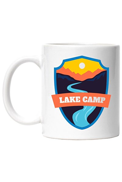 INOVATIX Персонализирана бяла чаша, Надпис на английски език Езерен лагер, За...