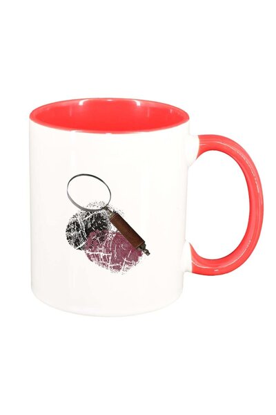 INOVATIX Cana alba personalizata, Detective, interior rosu, D243, INOVATIX®. 330ml