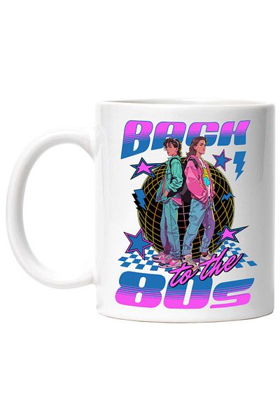 INOVATIX Personalized white mug, Teenage Couple Modern Style In club Back To The 80', INOVATIX®. 330ml
