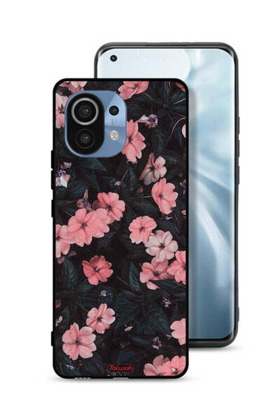 Tolwak غطاء حماية لهاتف شاومي مي 11 - لون الخوخ والورود الصغيرة