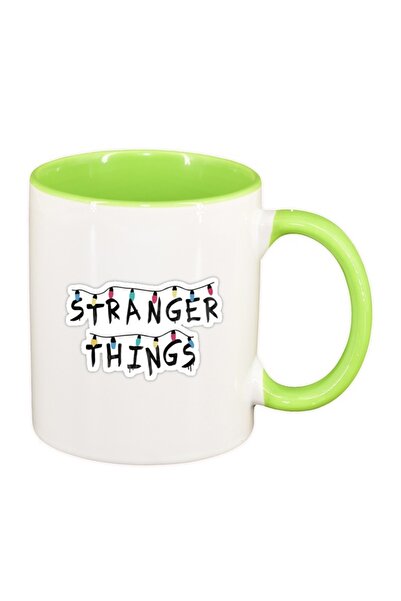 INOVATIX Cana alba personalizata, Stranger Things, interior verde deschis, D1297, INOVATIX®. 330ml