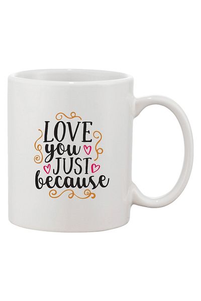 INOVATIX Cana alba personalizata, personalizata 'Love you just because'a, INOVATIX®. 330ml