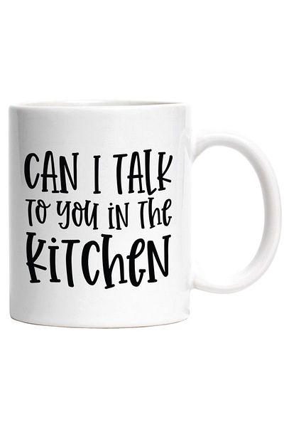 INOVATIX Personalized white mug, Can I talk to you in the kitchen? - food hunger, INOVATIX®. 330ml