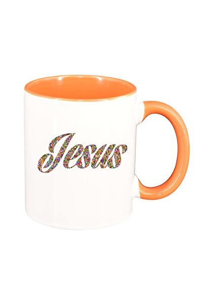 INOVATIX Cana alba personalizata, Hristos, interior portocaliu, D1098, INOVAT...