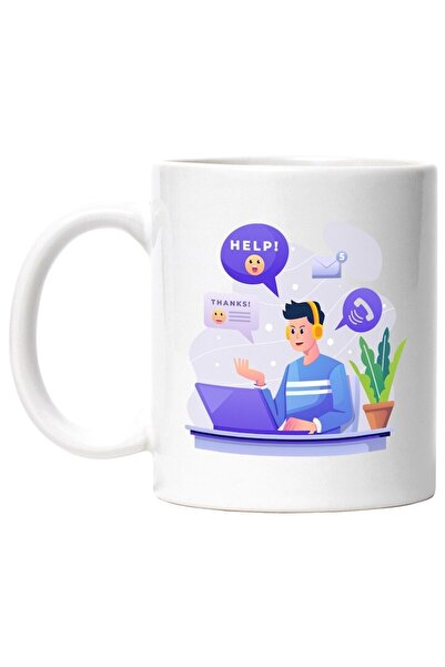 INOVATIX Cana alba personalizata, Suport Tehnic, Laptop, Telefon, Casti, INOV...