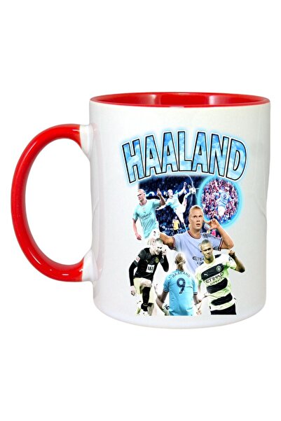 INOVATIX Εξατομικευμένη Λευκή Κούπα, Haaland Goal, Κόκκινη Λαβή και Εσωτερικό...