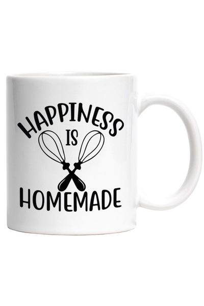 INOVATIX Cana alba personalizata, Happiness is homemade - fericirea e facuta ...