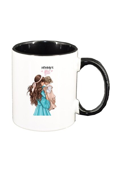 INOVATIX Cana alba personalizata, Princess, Mama Copil, Fetita, interior negr...