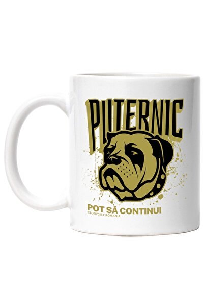 INOVATIX Cana alba personalizata, Caine fioros, mesaj motivational PUTERNIC P...