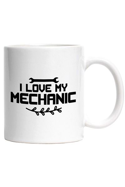 INOVATIX Personalized white mug, for a woman who loves her mechanic, INOVATIX®. 330ml