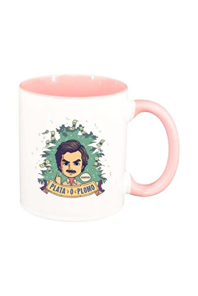 INOVATIX Cana Alba personalizată, Narcos - Pablo Escobar, interior roz, D1345...