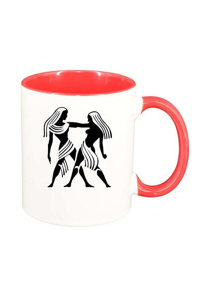 INOVATIX Personalized white mug, Zodiac sign, red interior, D152, INOVATIX®. 330ml