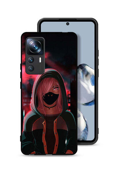 Tolwak غطاء حماية لهاتف شاومي 12T Pro بتصميم فتاة ترتدي قناعًا