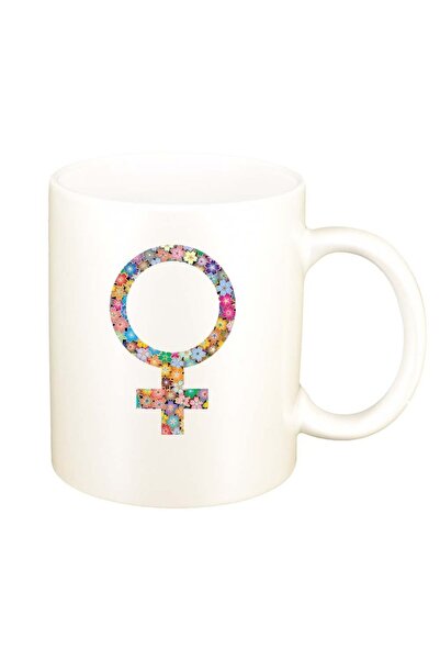 INOVATIX Cană albă personalizată, Semnul de gen Flowery, D1005, INOVATIX®. 330ml